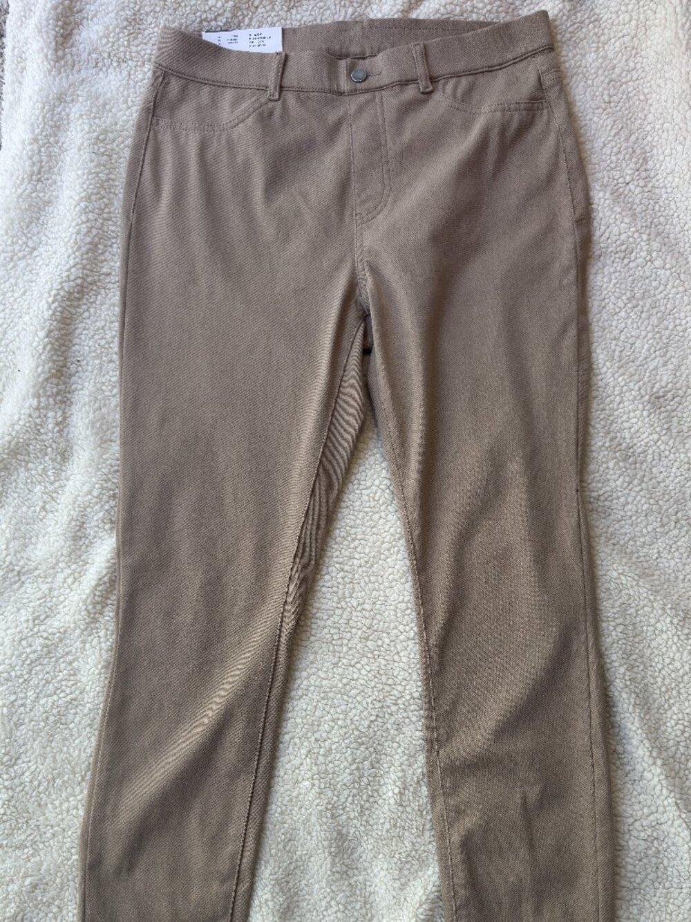 Uniqlo Ultra Stretch Leggings Pants Beige Jeggings Pull On NWT Size L